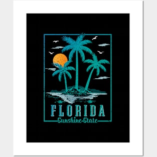 Florida Sunshine-State Look Summer Vacation Beach Posters and Art